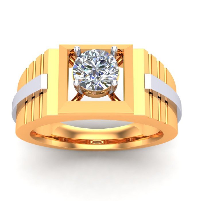 Men Gold Solitaire Ring