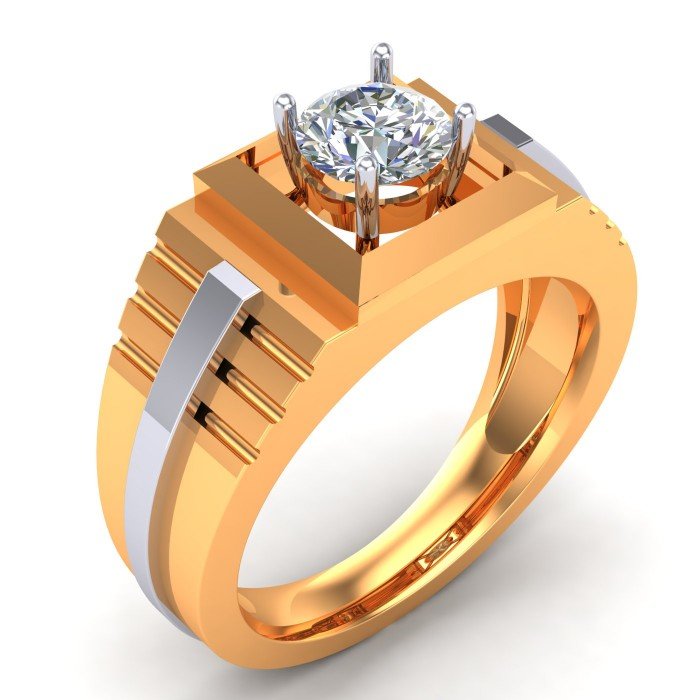 Men Gold Solitaire Ring