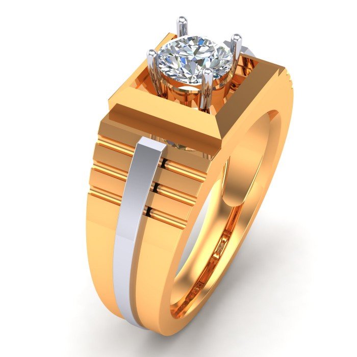 Men Gold Solitaire Ring