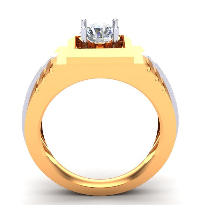 Men Gold Solitaire Ring