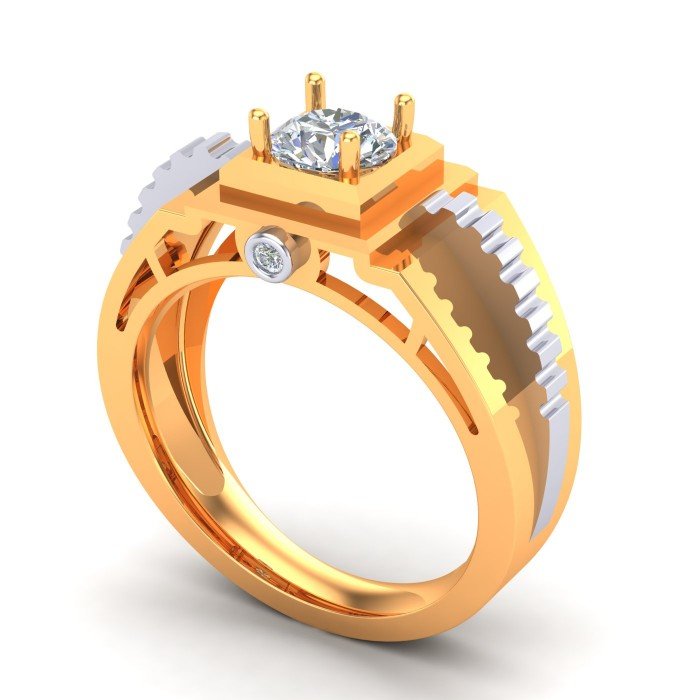 Gold Solitaire Wedding Ring