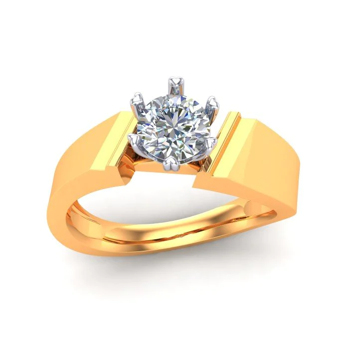 Anastasia Art deco solitaire engagement ring - ERSL0198-14K-Y