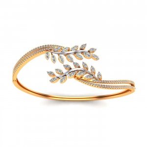 Leaves Gold Bangle for Women