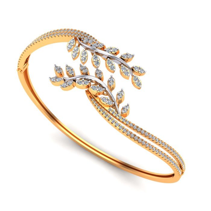 Leaves Gold Bangle for Women