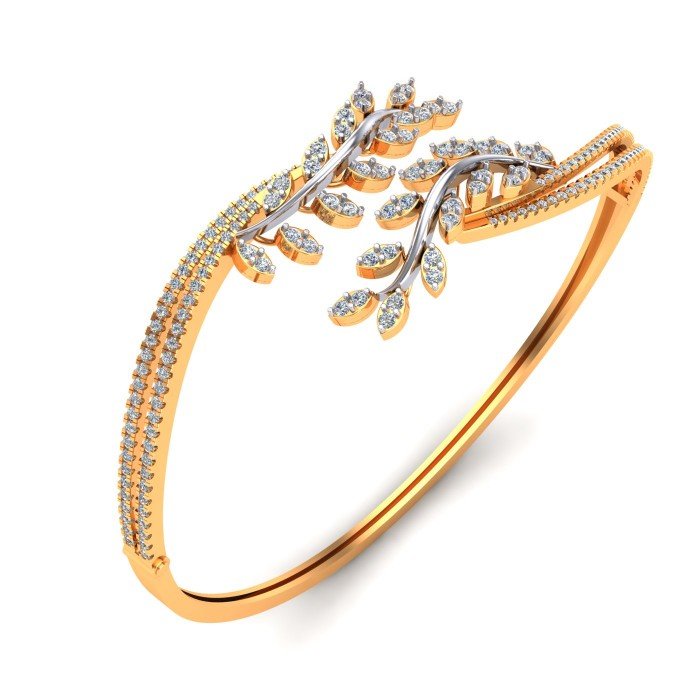 Leaves Gold Bangle for Women