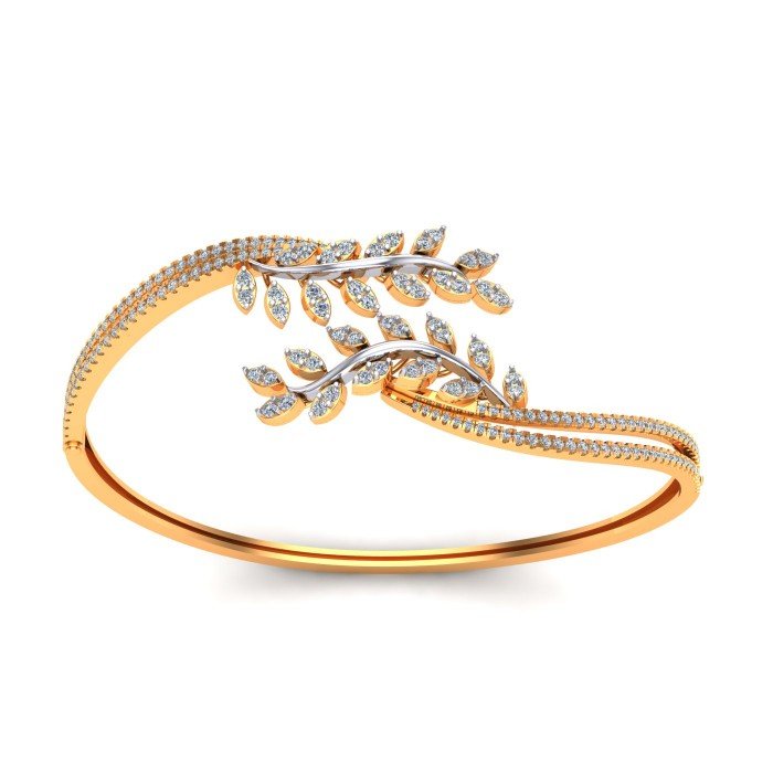 Leaves Gold Bangle for Women