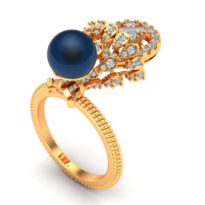 Pearl Gold Cocktail Ring