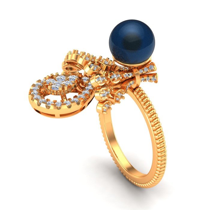 Pearl Gold Cocktail Ring