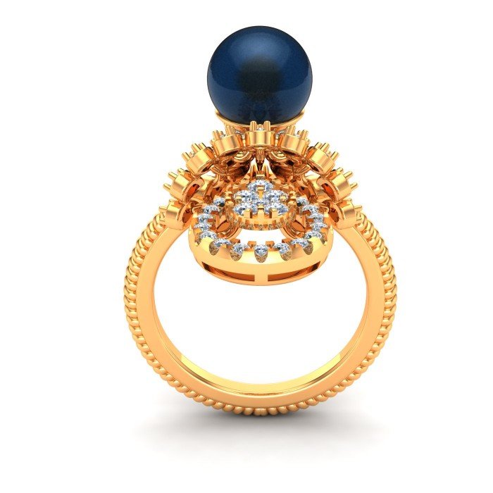 Pearl Gold Cocktail Ring
