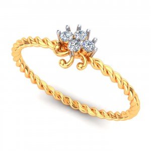 Twisted Casual Gold Ring