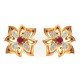 Ruby Stud Gold Earring
