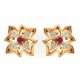 Ruby Stud Gold Earring