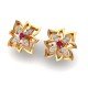 Ruby Stud Gold Earring