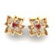 Ruby Stud Gold Earring