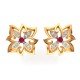 Ruby Stud Gold Earring