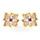 Ruby Stud Gold Earring