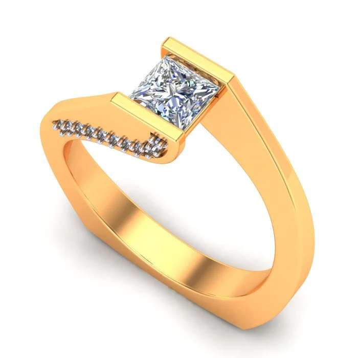 14k Solid Gold Heart Design Diamond Ring for Women - Gleam Jewels