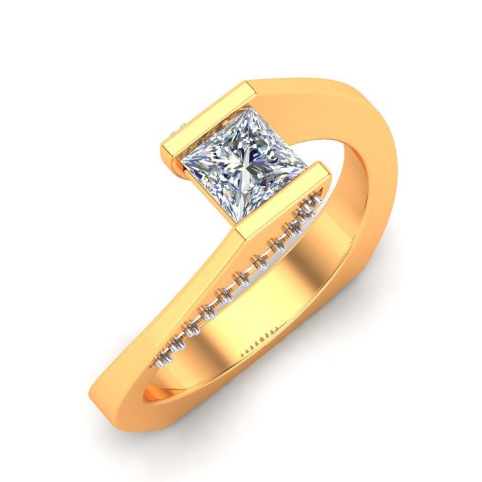 Princess Engagement Solitaire Ring