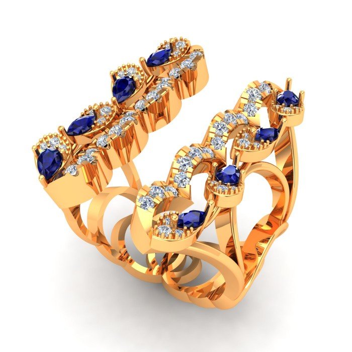 Gold Blue Sapphire Ring
