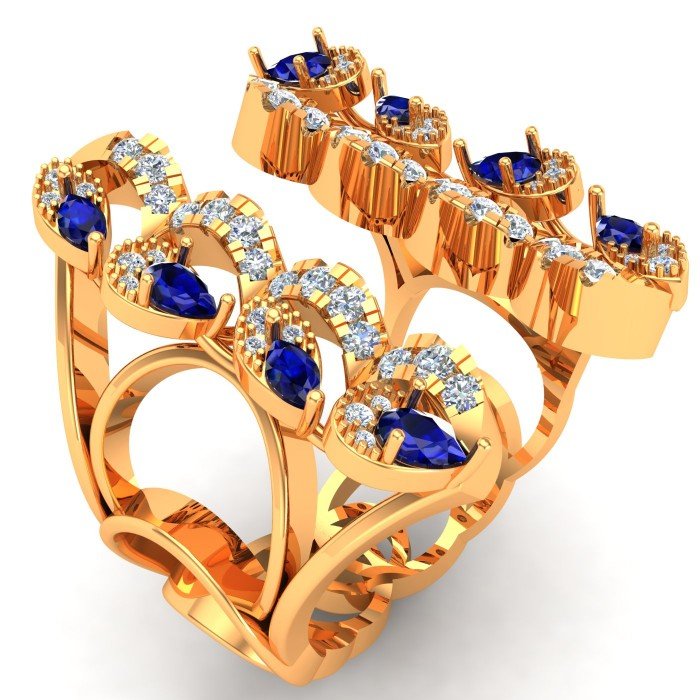 Gold Blue Sapphire Ring