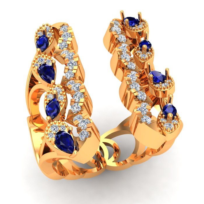 Gold Blue Sapphire Ring