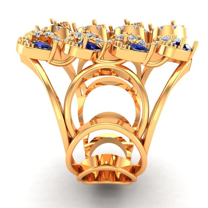 Gold Blue Sapphire Ring