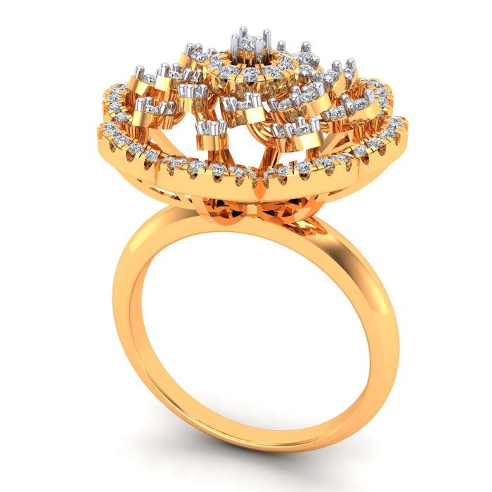 Round Cocktail Pagoda Ring