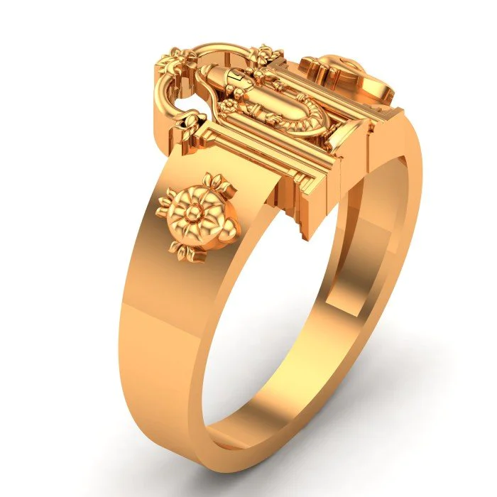 Devotional 22 Karat Yellow Gold Tirupati Balaji Finger Ring