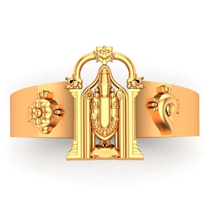 Splendid Antique 22 KT Gold Balaji Ring for Men