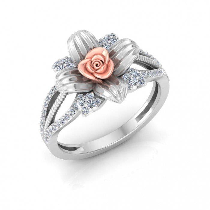 Twisted Flower Rose Ring