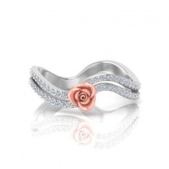 Women Cross Rose Ring