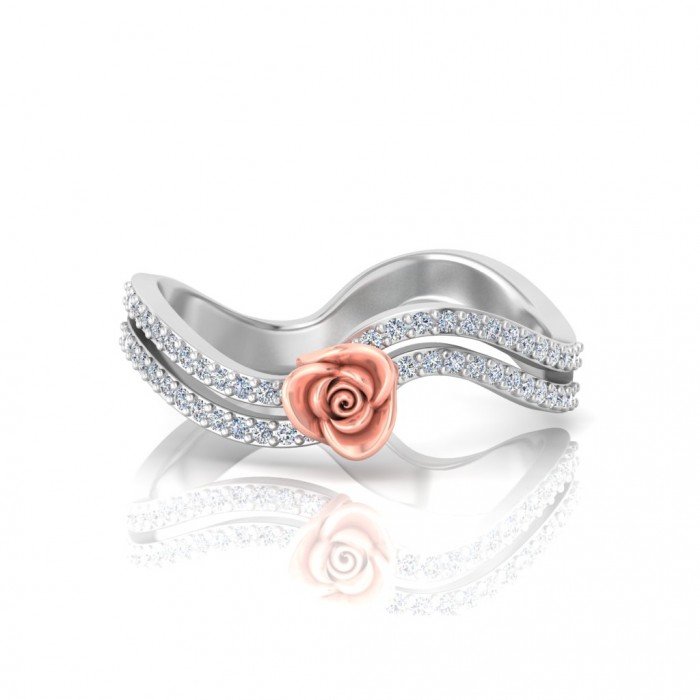 Women Cross Rose Ring