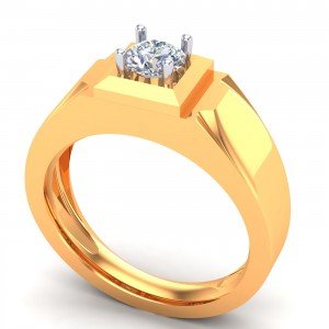 Gold Gents Solitaire Ring