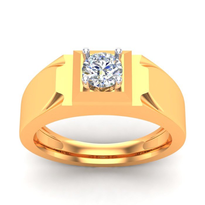 Gold Gents Solitaire Ring