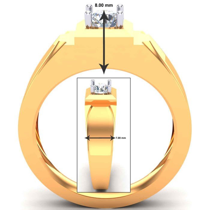 Gold Gents Solitaire Ring