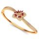 Gold Ruby Oval Bracelet