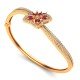 Gold Ruby Oval Bracelet