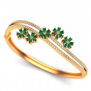 Emerald Diamond Oval Bracelet