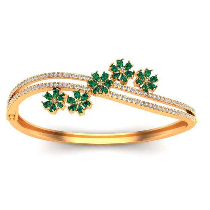 Emerald Diamond Oval Bracelet
