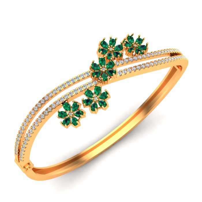 Emerald Diamond Oval Bracelet