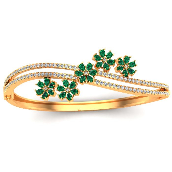 Emerald Diamond Oval Bracelet