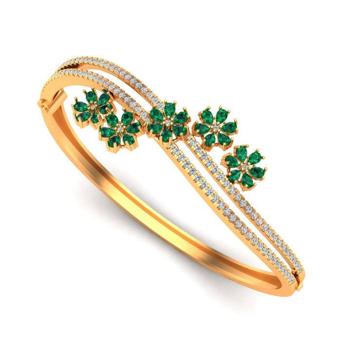 Emerald Diamond Oval Bracelet