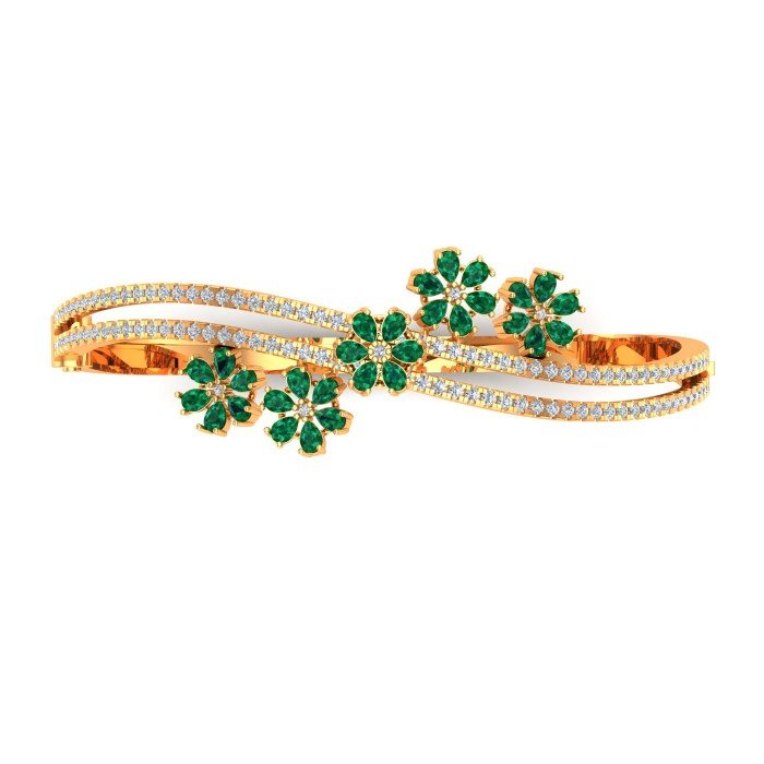 Emerald Diamond Oval Bracelet