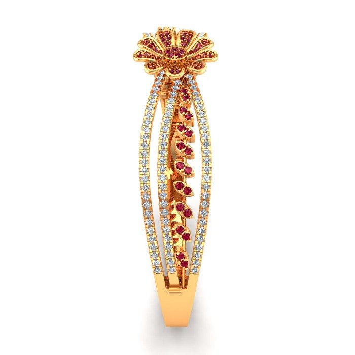 Ruby Diamond Cluster Bracelet