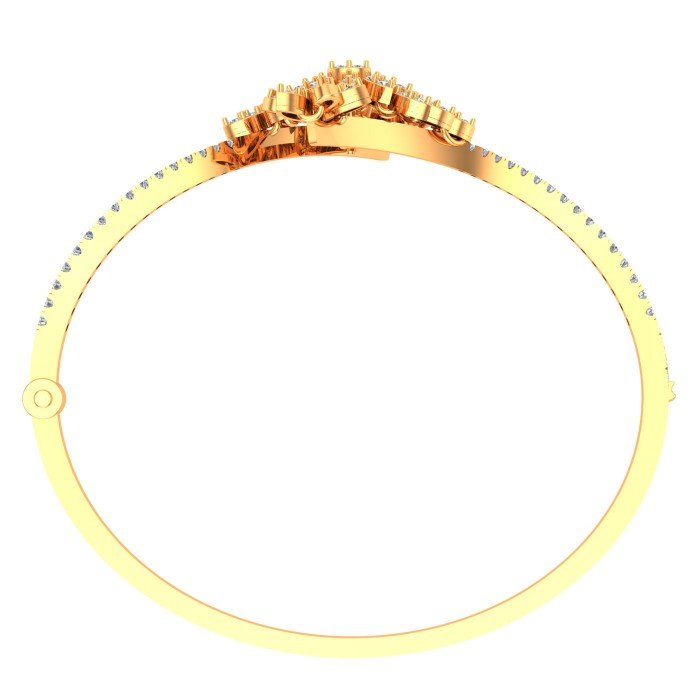 Flower Gold Bangle Bracelet