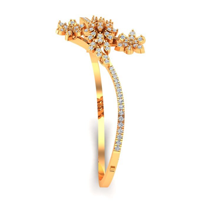 Flower Gold Bangle Bracelet