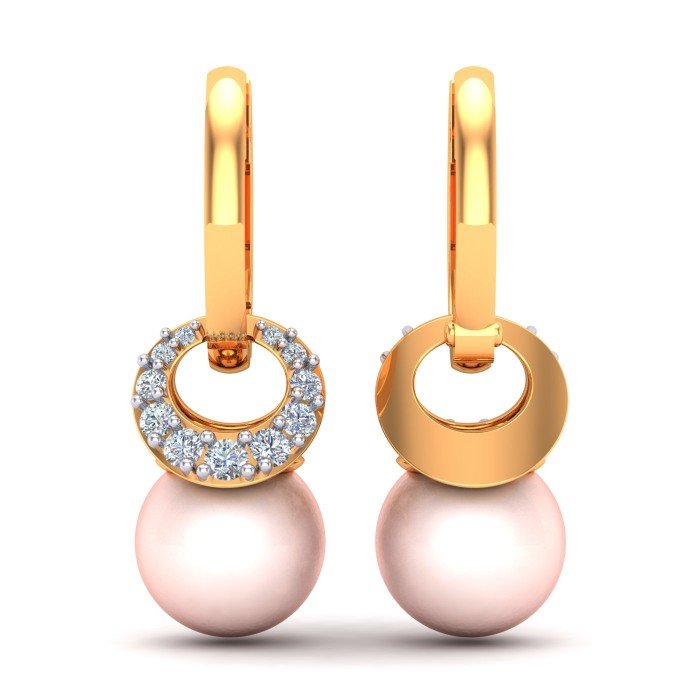 Pink Pearl Hoop Earring