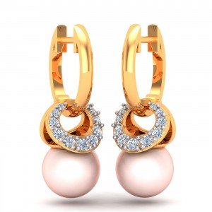 Pink Pearl Hoop Earring