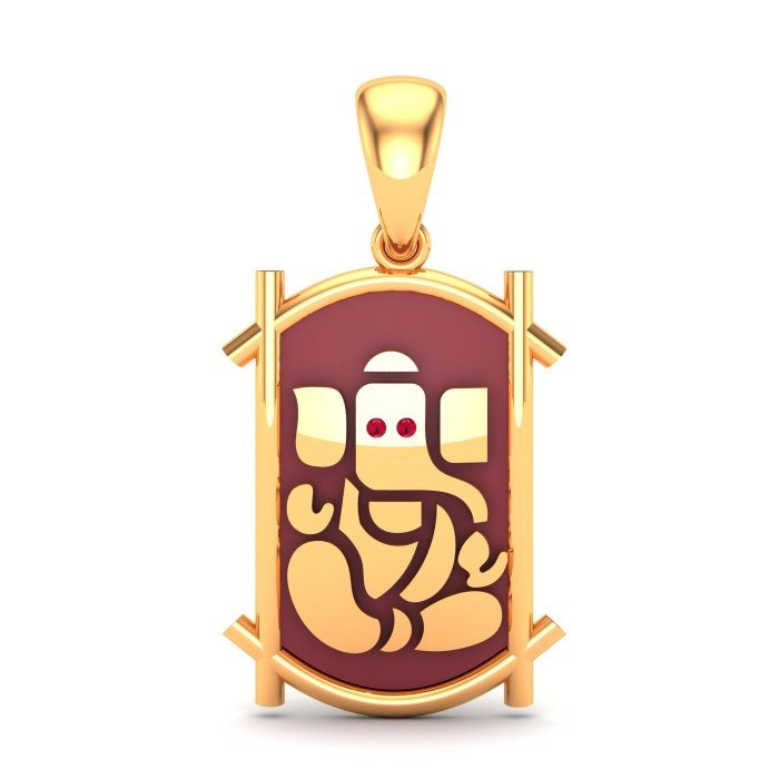 Enamel Gold Ganesh Ji Pendant