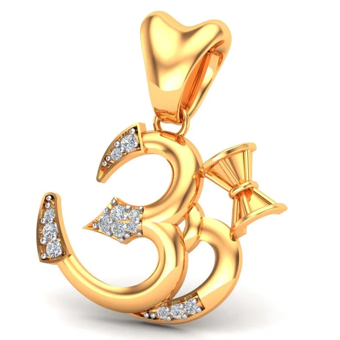 Gold damru deals pendant